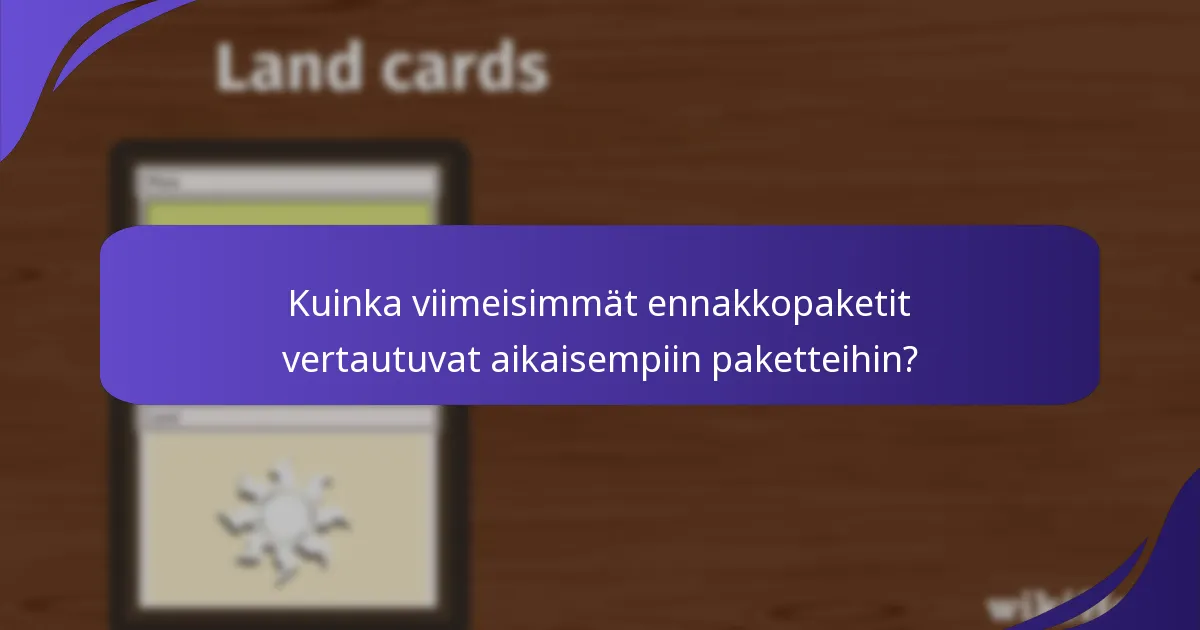 Kuinka korttien harvinaisuus jakautuu ennakkopaketissa?