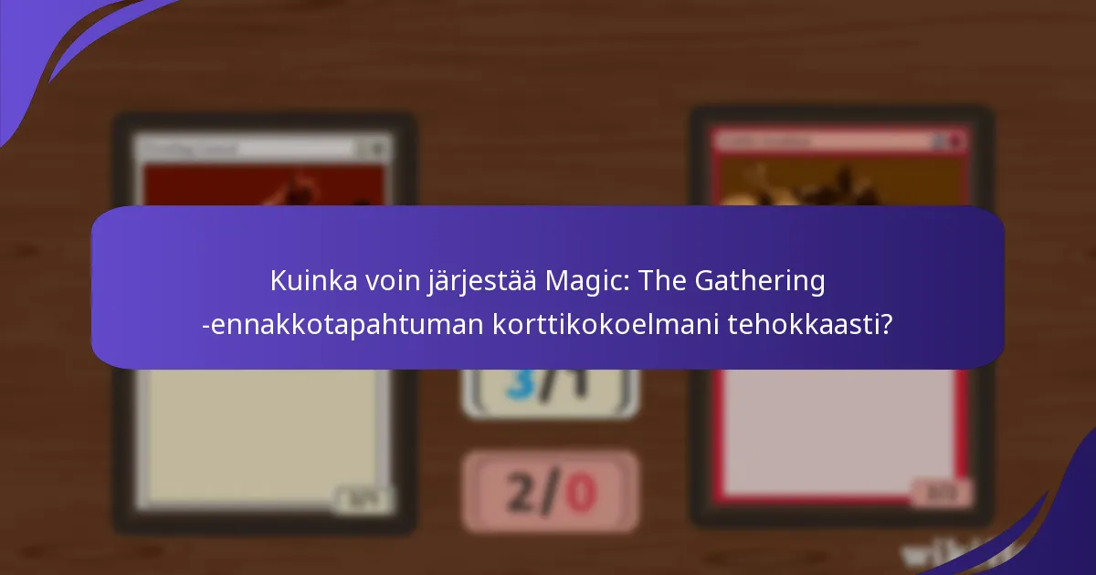 Kuinka voin esitellä Magic: The Gathering -ennakkotapahtuman korttikokoelmani?