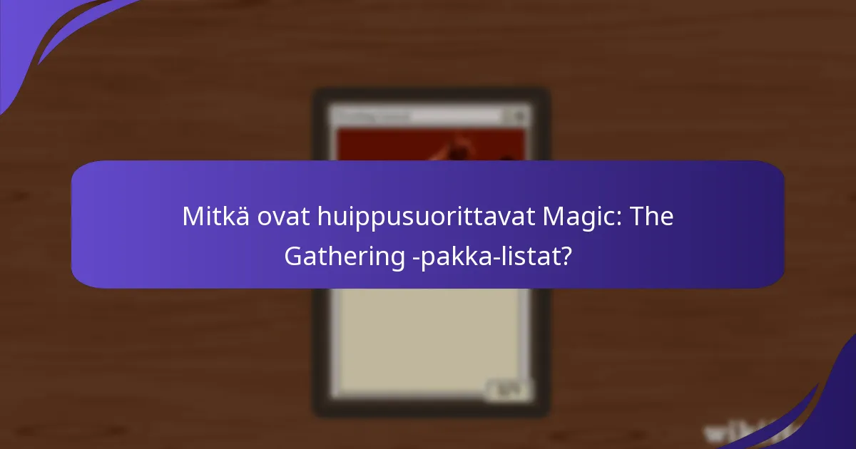 Mitkä ovat menestyneiden pakkojen keskeiset ominaisuudet?